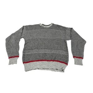 Peter England‎ Vintage 80s Striped Wool Blend Crewneck Sweater Mens Large